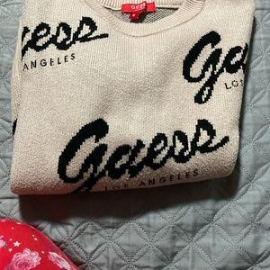 Guess Beige Sweater with Black Logo